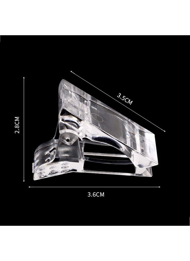 12Pcs Nail Tips Clip for Quick Building Polygel Nail Forms Nail Clips for Polygel Finger Nail Extension UV LED Builder Clamps Manicure Nail Art Tool with 1Pcs False Nail Tip Trimmer
