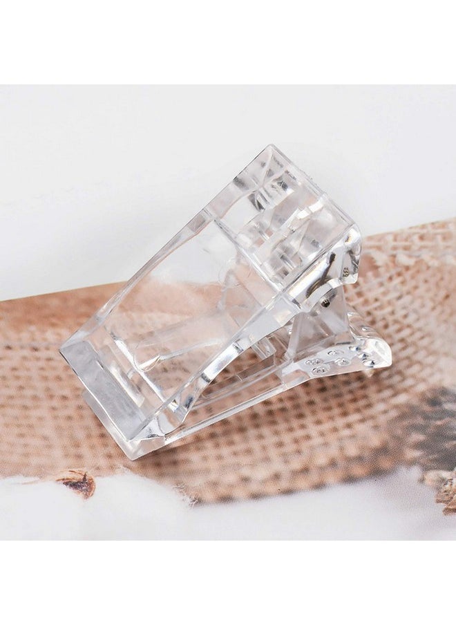 12Pcs Nail Tips Clip for Quick Building Polygel Nail Forms Nail Clips for Polygel Finger Nail Extension UV LED Builder Clamps Manicure Nail Art Tool with 1Pcs False Nail Tip Trimmer