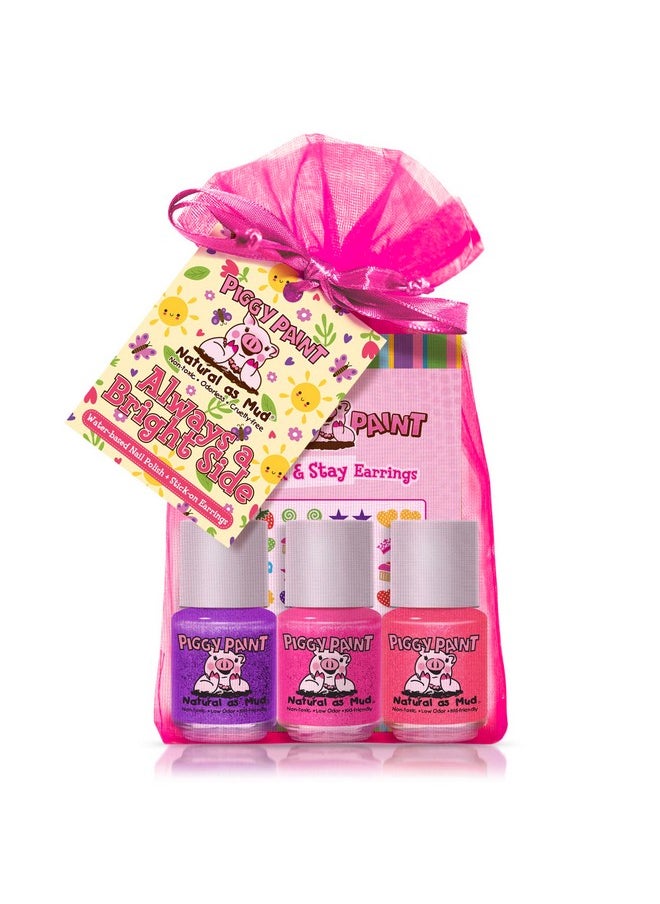 Piggy Paint | 100% Non-Toxic Girls Nail Polish | Safe, Cruelty-free, Vegan, & Scented for Kids | Always a Bright Side Gift Set