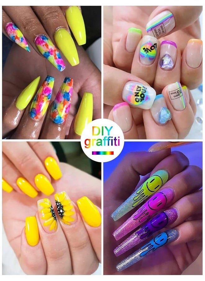 12 Color 3D Nail Art Pens Set, Kalolary Nail Polish Pens Nail Point Graffiti Dotting Pen Drawing Painting Liner Brush for DIY Nail Art Beauty Adorn Manicure Tools(A)