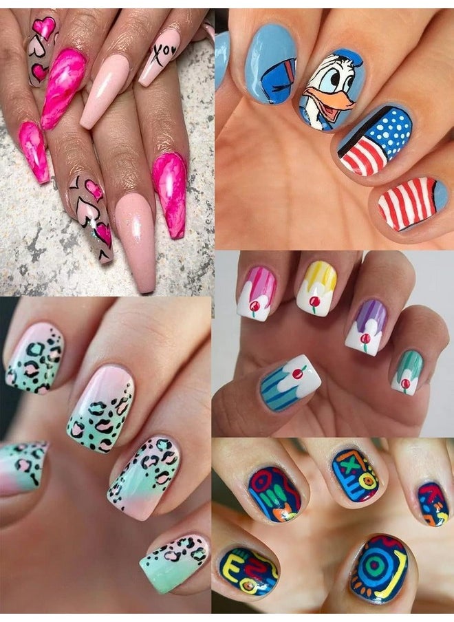 12 Color 3D Nail Art Pens Set, Kalolary Nail Polish Pens Nail Point Graffiti Dotting Pen Drawing Painting Liner Brush for DIY Nail Art Beauty Adorn Manicure Tools(A)