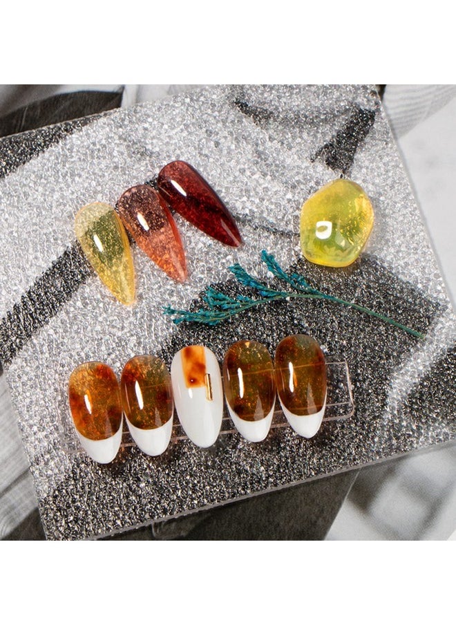 senvenski Tortoise Shell Nails, Orange Jelly Gel Nail Polish Crystal Translucent Sheer Clear Red Coral Grey Amber Brown Gift UV LED Art Varnish Kit (BT6-002)