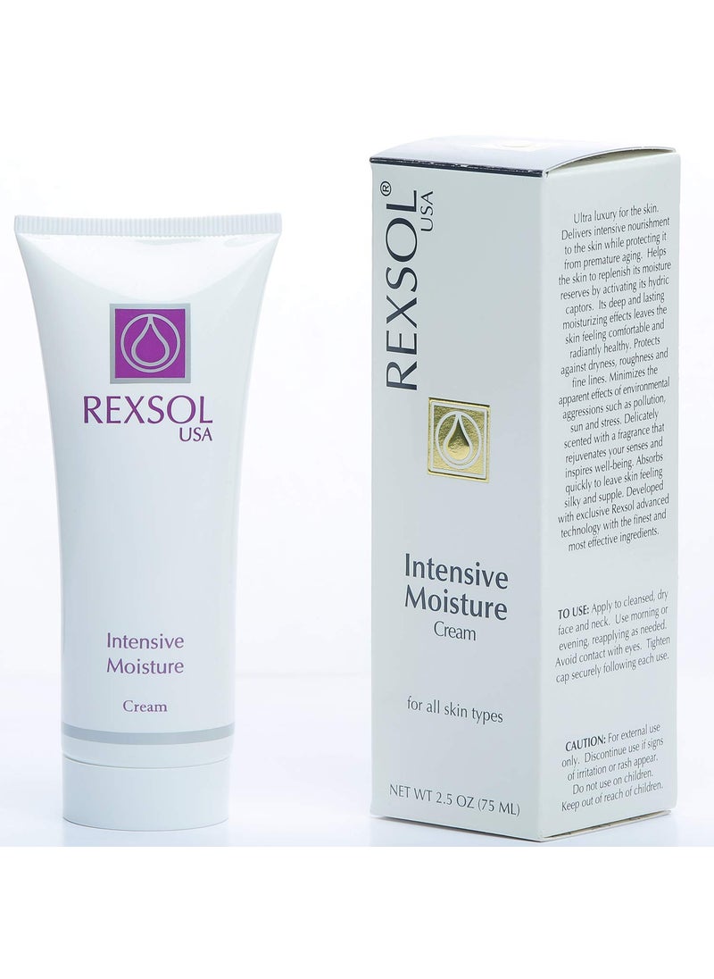REXSOL Intensive Moisturizer Cream | Daily Face and Body Moisturizer for All Skin Types. (75 ml / 2.5 fl oz)