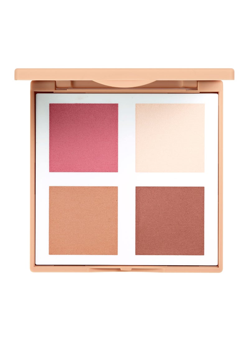 3INA MAKEUP - Cruelty Free - Vegan - The Matte Face Palette - 4 contouring shades for face, eyes and lips - Contouring palette - Easy to blend - Made in Europe