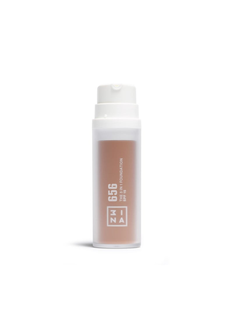 3INA The 3-In-1 Foundation 656 - Vegan Formula - Combination Of Primer, Concealer And Foundation - Medium Coverage - Natural Finish - Perfect For Covering Lines And Blemishes - Long Lasting - 1.01 Oz