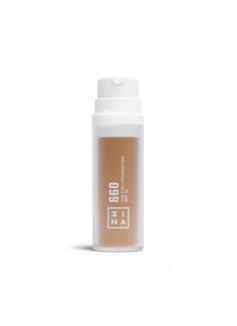 3INA The 3-In-1 Foundation 660 - Vegan Formula - Combination Of Primer, Concealer And Foundation - Medium Coverage - Natural Finish - Perfect For Covering Lines And Blemishes - Long Lasting - 1.01 Oz