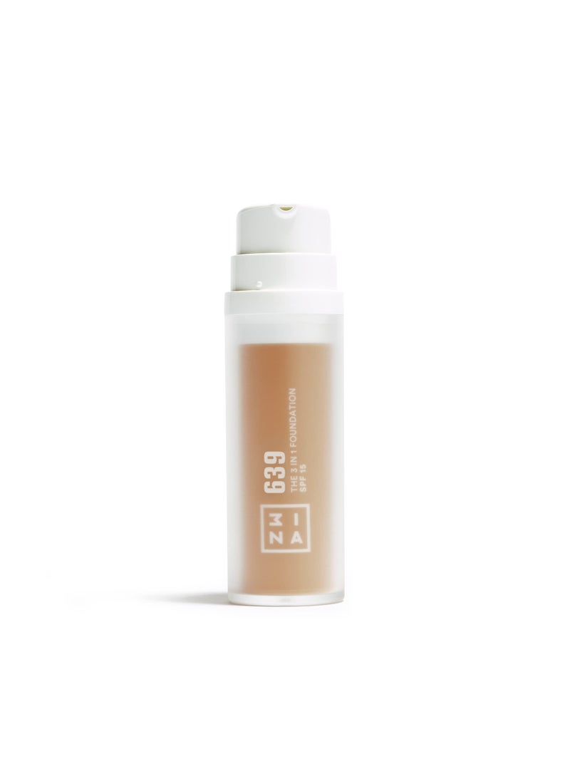 3INA The 3-In-1 Foundation 639 - Vegan Formula - Combination Of Primer, Concealer And Foundation - Medium Coverage - Natural Finish - Perfect For Covering Lines And Blemishes - Long Lasting - 1.01 Oz