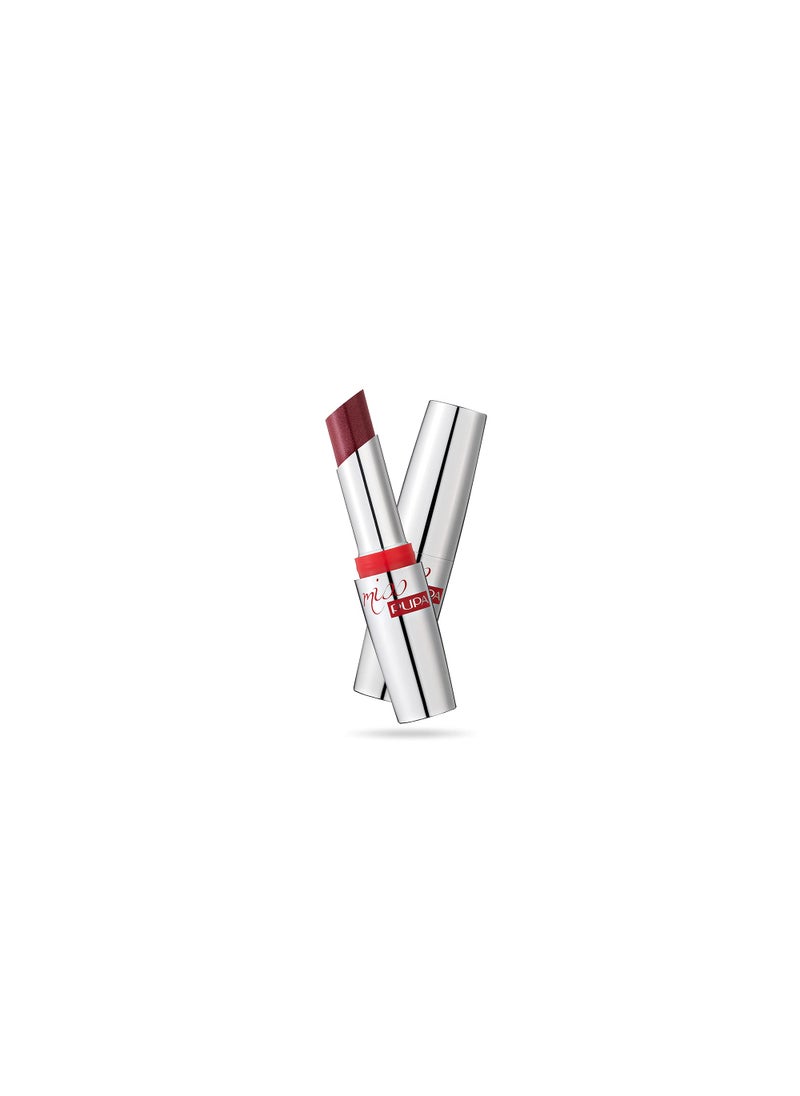 Pupa Milano Miss Milano Lipstick - Creamy, Ultra Pigmented Color For Lips - Nourishing Formula - Crystal-Effect Lipstick - Ultimate Boost Of Volume And Hydration - 204 Jezebel - 0.071 OZ