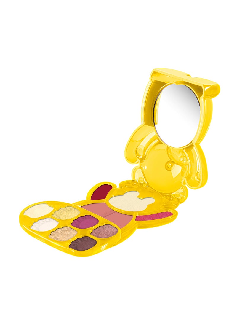Pupa Milano Happy Bear Makeup Kit, 005 Yellow, 0.39 oz - Makeup Gift Set - Makeup Palette - Blush - Eyeshadow - Highlighter - Lip Gloss - Face Makeup