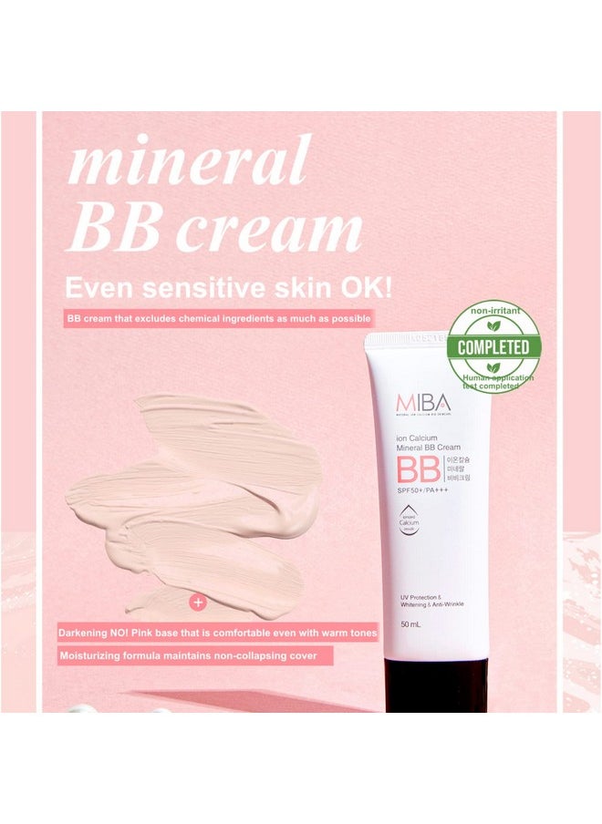 MIBA Ion Calcium Mineral BB Cream 50ml / 1.69 fl.oz Patent raw material mineral ion calcium. Thin but overwhelming coverage. Long lasting power. Excluding chemicals as much as possible