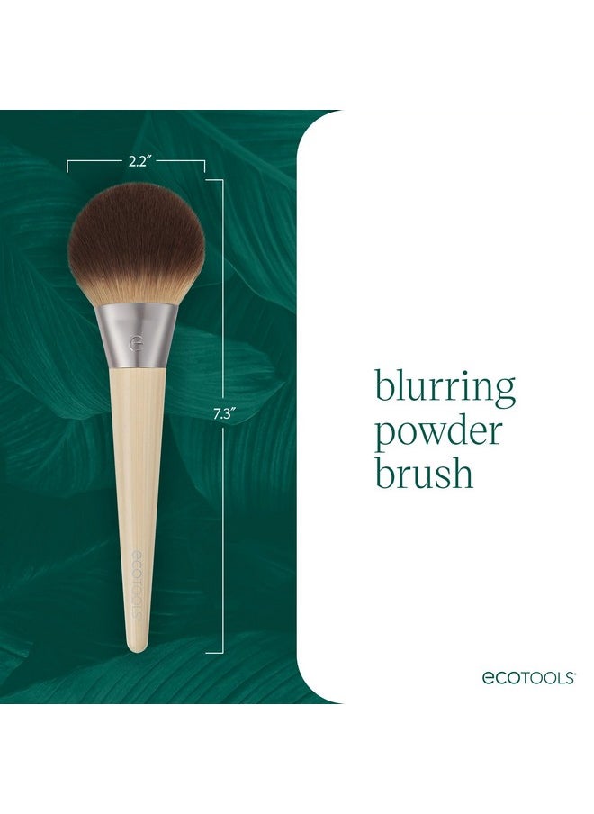 EcoTools Blurring Powder Makeup Brush, For Loose & Pressed Powder, Large Makeup Brush For All-Over Application, Fluffy, Synthetic Bristles, Eco Friendly, Cruelty-Free, & Vegan, 1 Count