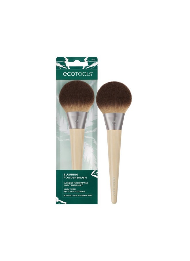 EcoTools Blurring Powder Makeup Brush, For Loose & Pressed Powder, Large Makeup Brush For All-Over Application, Fluffy, Synthetic Bristles, Eco Friendly, Cruelty-Free, & Vegan, 1 Count