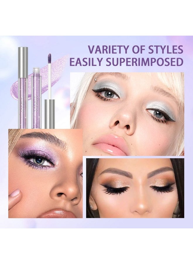 BestLand 12 Colors Liquid Glitter Eyeshadow Set, Multi-dimensional Metallic Glitter Shimmer Smokey Eye Looks Waterproof Long Lasting Quick-Drying Sparkling Eye Shadow Makeup Kits (Color A)
