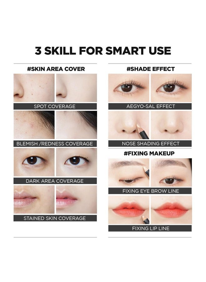 THESAEM Cover Perfection Concealer Pencil - Non Comedogenic spot Eraser - Conceal Blemish,Aging Spot,Acne&Freckle - Multi-Use Under Eye Concealer for Dark Circle,2g (1.5 Natural Beige)