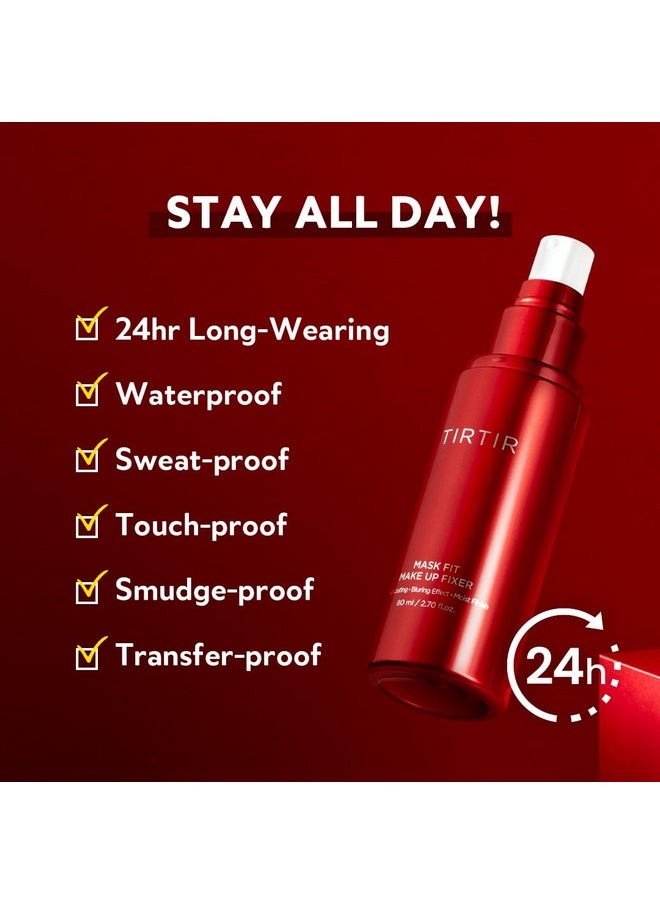 TIRTIR Mask Fit Make-up Fixer, 24H Long Lasting Makeup Finishing Setting Spray, Lightweight and Non-greasy, 2.7 Fl Oz