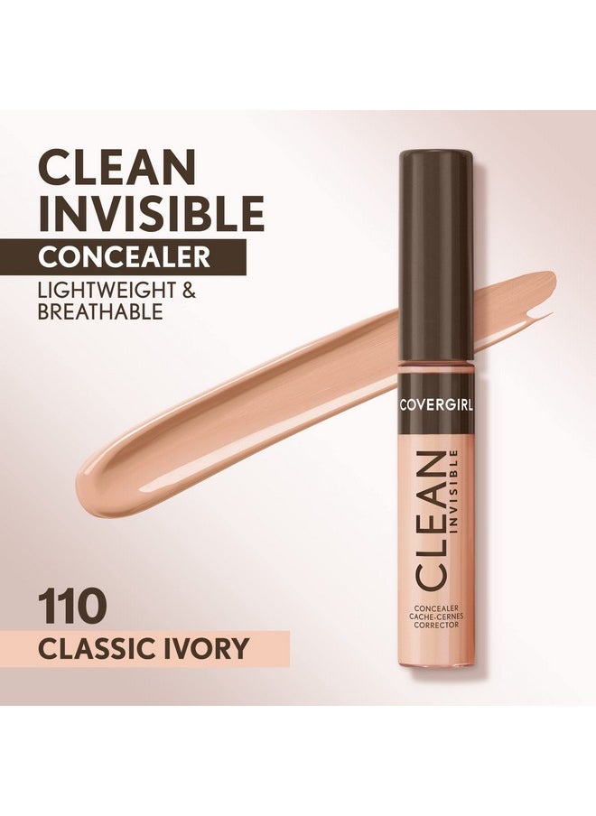 Covergirl Clean Invisible Concealer, Lightweight, Hydrating, Vegan Formula, Classic Ivory 110, 0.23oz