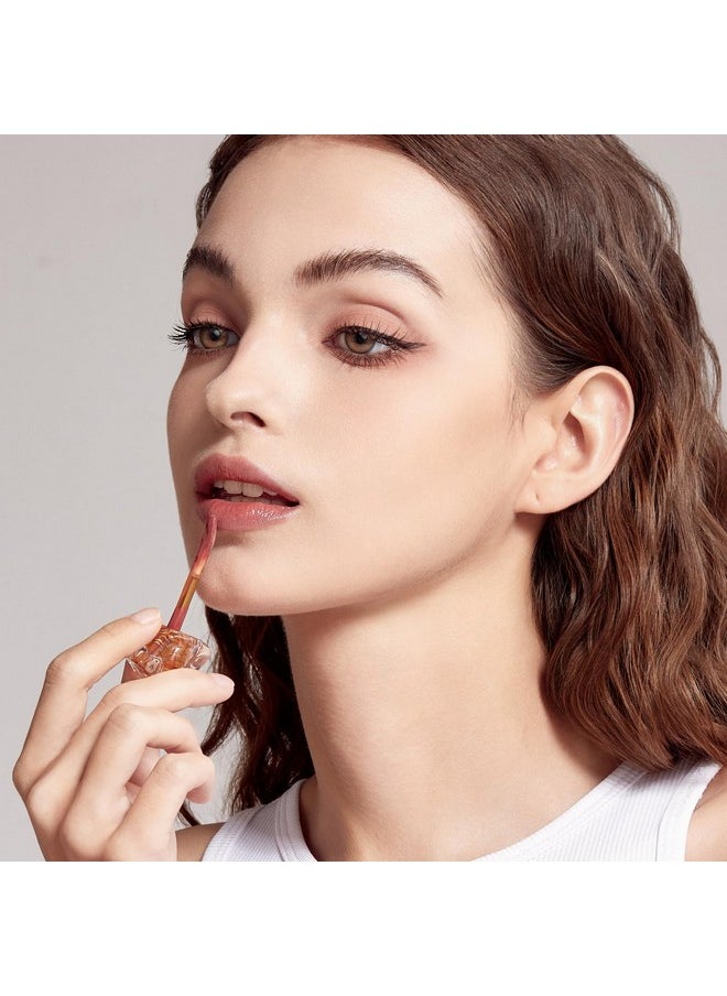 Mistine Makeup Lip Gloss Lip Plumber Non-sticky Tinted Lip Gloss Infused with 1% Peptide Moisturizing Shiny Finish Lip Tint Hydrating Lifter Gloss Lightweight Feeling Lip Oil J02 Secret Love 0.1 fl oz