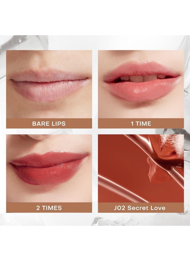 Mistine Makeup Lip Gloss Lip Plumber Non-sticky Tinted Lip Gloss Infused with 1% Peptide Moisturizing Shiny Finish Lip Tint Hydrating Lifter Gloss Lightweight Feeling Lip Oil J02 Secret Love 0.1 fl oz
