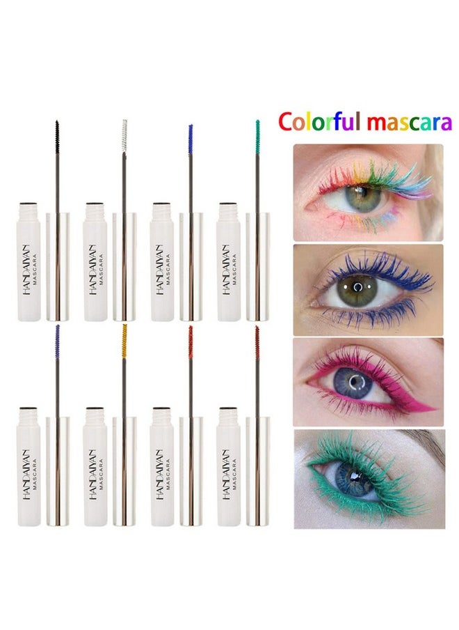 BONNIE CHOICE 9 Colors Colored Mascara Set for Eyelashes, Red Pink Purple Blue White Black Colorful Waterproof Charming Long Lasting Voluminous Mascara Eye Makeup Halloween Christmas Gifts for Women