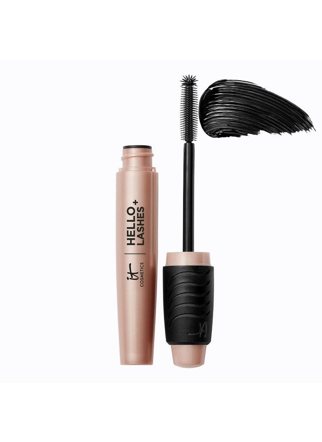 IT Cosmetics Hello Lashes+ Volumizing Mascara & Lash Serum - Easy-to-Remove Formula - With Biotin, Argan Oil & Jojoba Oil - 0.28 fl oz