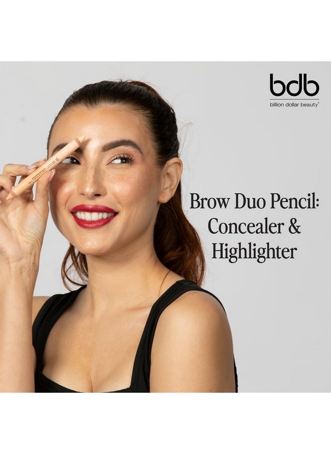 Billion Dollar Brows Duo Brow Highlighter & Concealer Pencil for Lifting and Highlighting Eyebrows