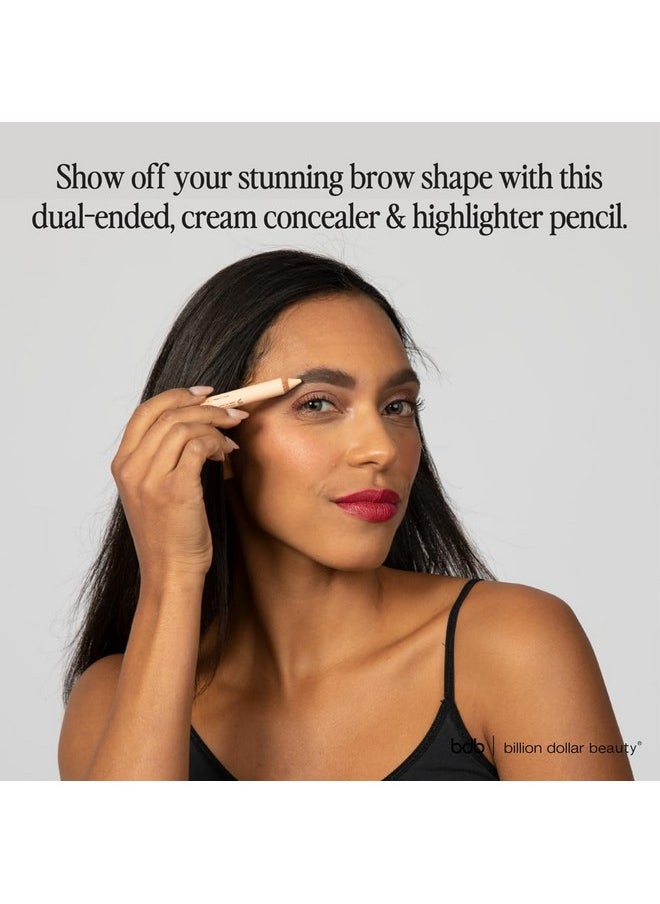 Billion Dollar Brows Duo Brow Highlighter & Concealer Pencil for Lifting and Highlighting Eyebrows