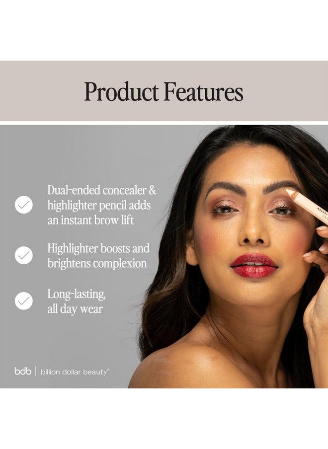 Billion Dollar Brows Duo Brow Highlighter & Concealer Pencil for Lifting and Highlighting Eyebrows