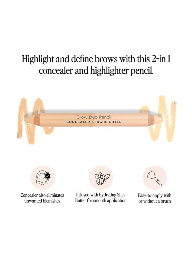 Billion Dollar Brows Duo Brow Highlighter & Concealer Pencil for Lifting and Highlighting Eyebrows