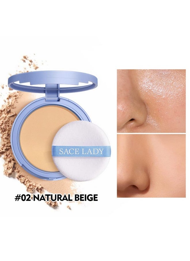 SACE LADY 2Pcs Face Make Up Set, Flawless Matte Foundation and Oil Control Pressed Powder, Lasting Coverage Waterproof Natural Cosmetics Kit