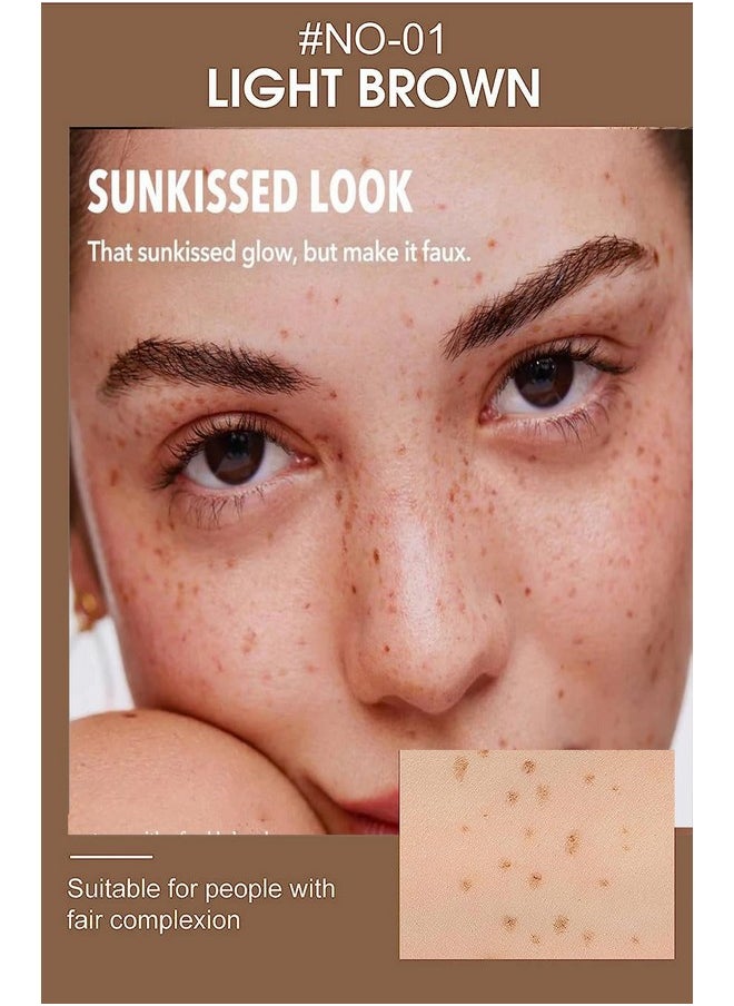 AKARY Freckle Pen Professional Lifelike Face Concealer Point Out Natural Waterproof Longlasting Soft Artificial Fine Makeup Freckle Pen Life Face Decoration (#01 Light Brown)