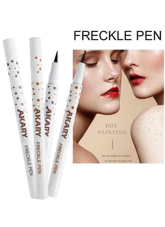 AKARY Freckle Pen Professional Lifelike Face Concealer Point Out Natural Waterproof Longlasting Soft Artificial Fine Makeup Freckle Pen Life Face Decoration (#01 Light Brown)