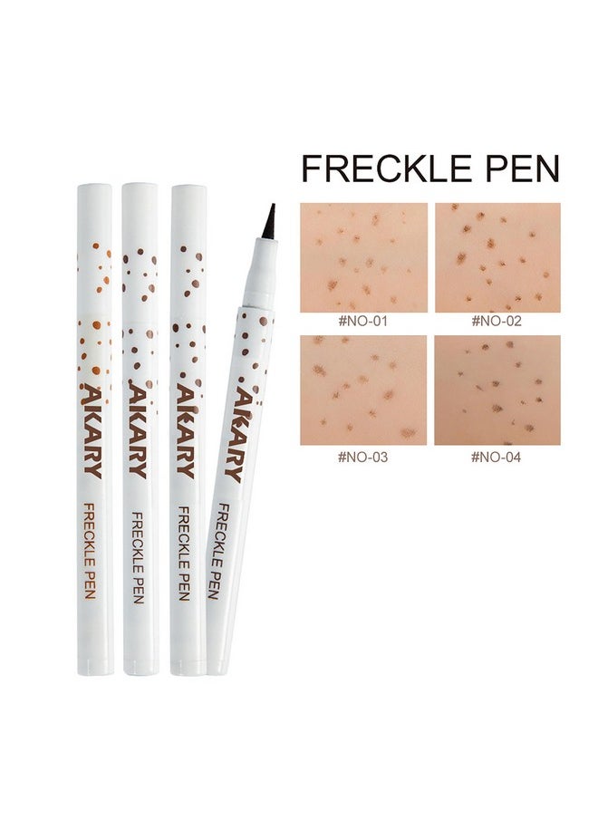 AKARY Freckle Pen Professional Lifelike Face Concealer Point Out Natural Waterproof Longlasting Soft Artificial Fine Makeup Freckle Pen Life Face Decoration (#01 Light Brown)
