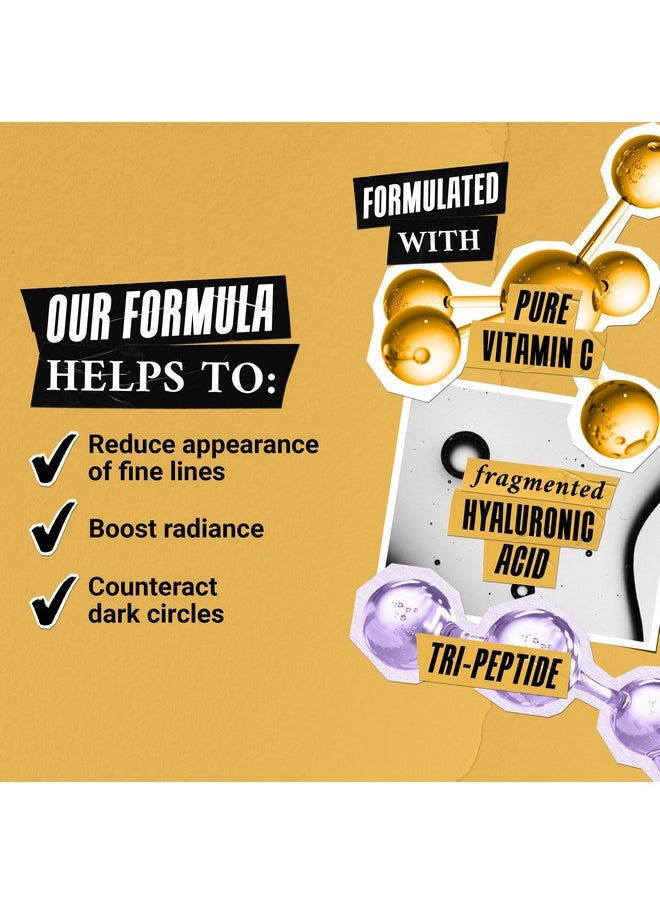 Kiehl's Powerful-Strength 10% Vitamin C Eye Serum, Line-Reducing & Dark Circle Diminishing Eye Cream, Smooths & Hydrates Undereye, for Puffiness & Lines, with Hyaluronic Acid & Tri-Peptide - 0.5 fl oz