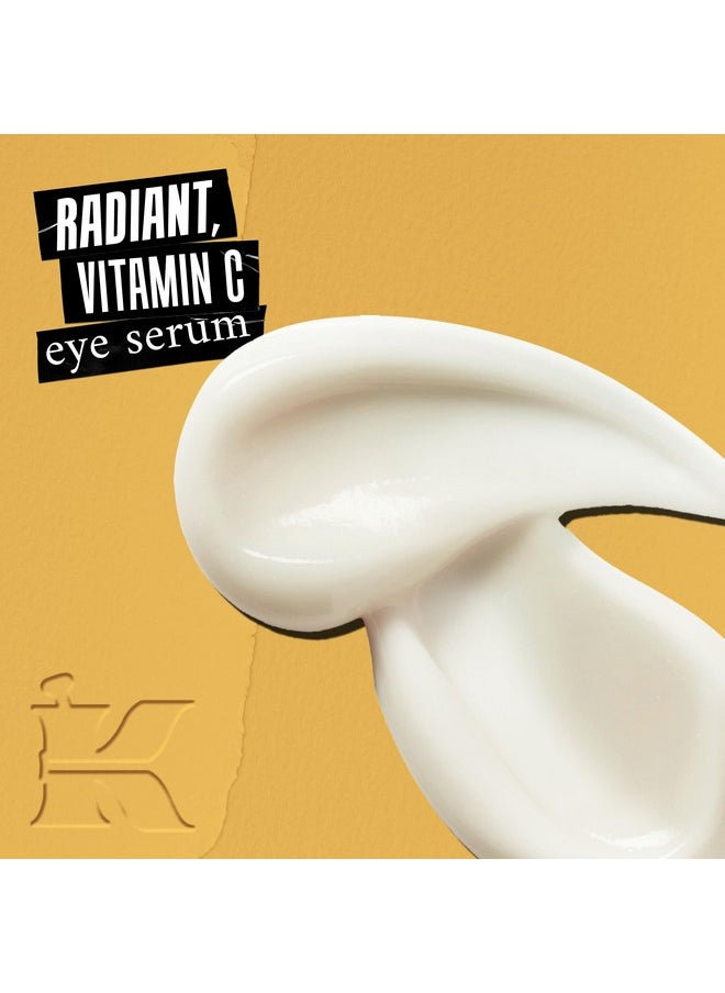 Kiehl's Powerful-Strength 10% Vitamin C Eye Serum, Line-Reducing & Dark Circle Diminishing Eye Cream, Smooths & Hydrates Undereye, for Puffiness & Lines, with Hyaluronic Acid & Tri-Peptide - 0.5 fl oz
