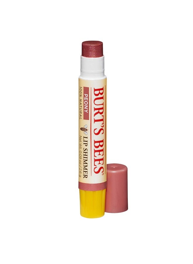 Burt's Bee's Lip Shimmer, Peony - 0.09 Ounces each (Value Pack of 4)