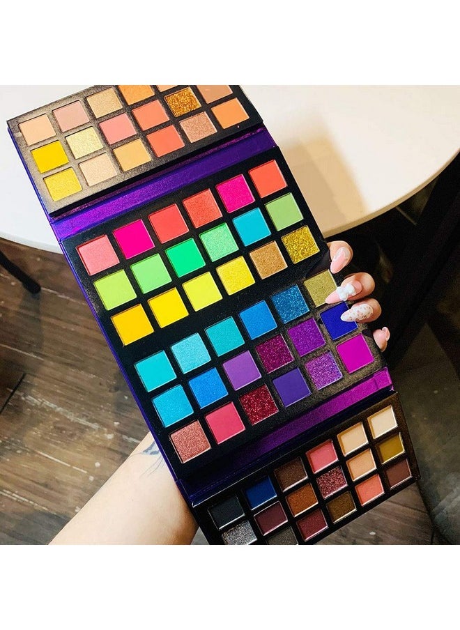 72 Colors Ultra Secret Eyeshadow Palette, 4 in1 Color Board Matte Shimmer Glitter Nude Natural All In One Makeup Palette Blendable Pigmented Make Up Eye Shadow Pallet Gift Kit
