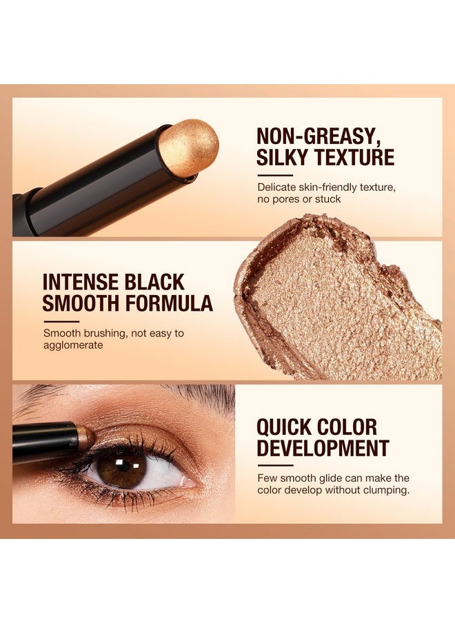 BestLand 8 Pcs Cream Eyeshadow Stick, Highlighter Makeup Stick Set Long-Lasting Waterproof, Crease-proof, Blendable Eye Shadow Applicator Sticks Eyeliner Pen Eye Makeup (Color Set B)
