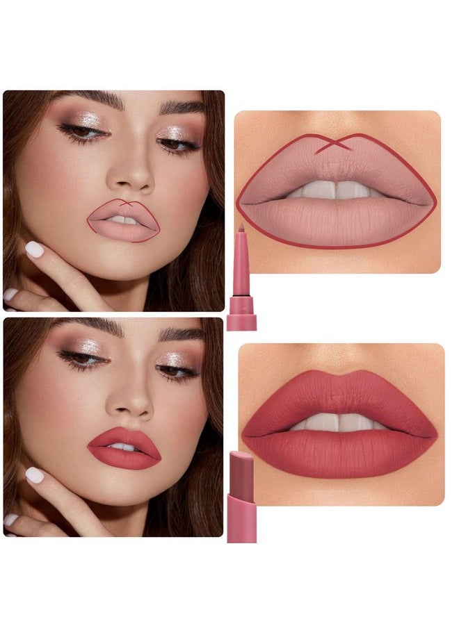 MYUANGO 6Pcs Matte Velvet Lipstick + Lip Liner and Lipstick Set - Long Lasting Vegan Lip Liner and Gloss Kit for Colorful and Defined Lips - Matte Lip Stick and Lip Liner Set