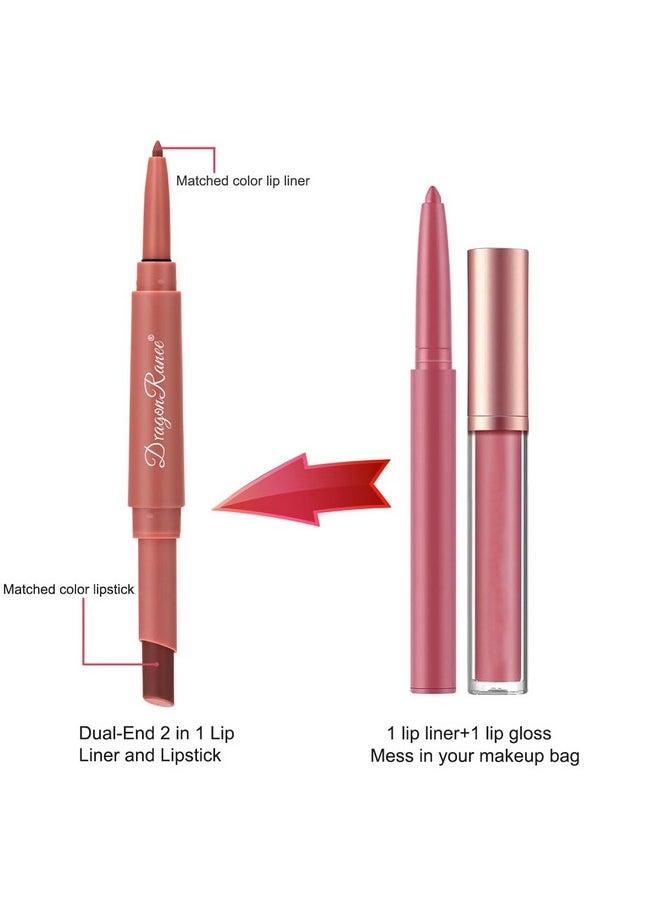 MYUANGO 6Pcs Matte Velvet Lipstick + Lip Liner and Lipstick Set - Long Lasting Vegan Lip Liner and Gloss Kit for Colorful and Defined Lips - Matte Lip Stick and Lip Liner Set