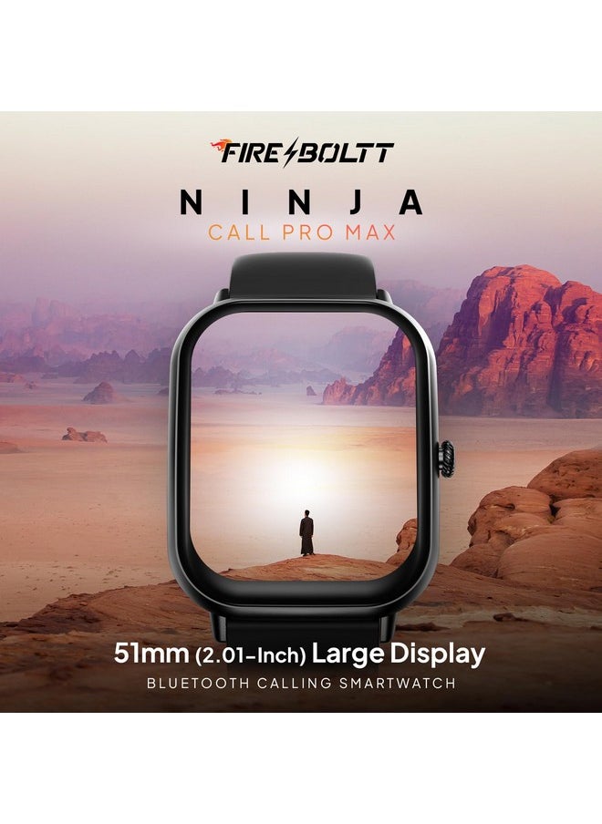 Fire-Boltt Ninja Call Pro Max Smart Watch 2.01 inch Display, Bluetooth Calling, 120+ Sports Modes, Health Suite, Voice Assistance (Black)