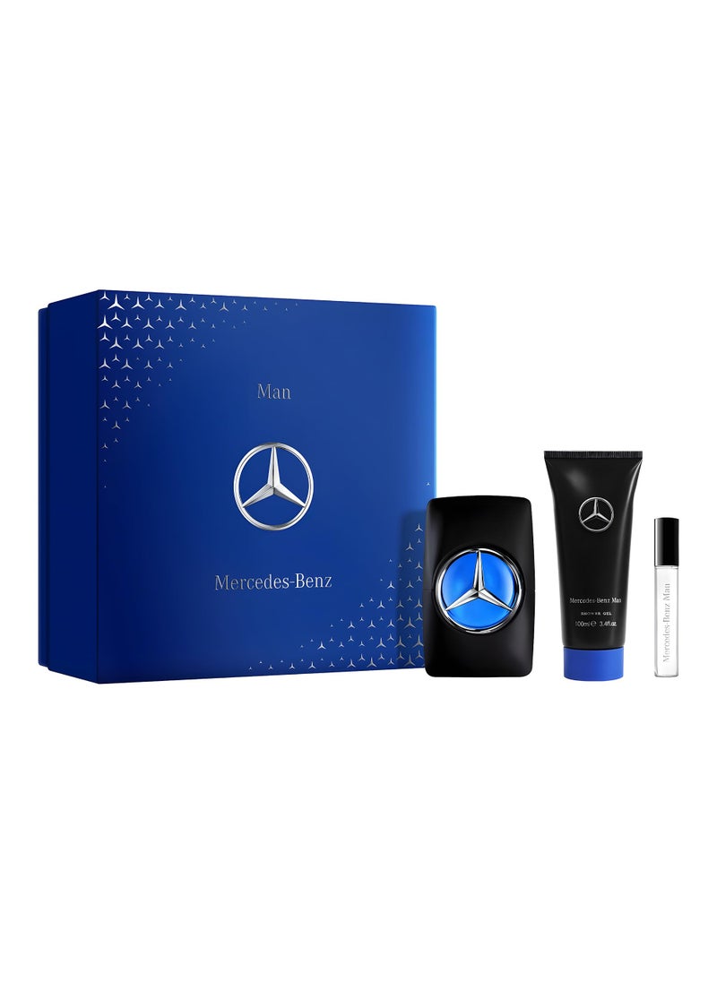Mercedes-Benz Sign Giftset - Mens Cologne Set - Shower Gel Body Wash and Perfume for Men - Cologne for Men - Pear, Cedar, Oakmoss Fragrances - 3 Pc