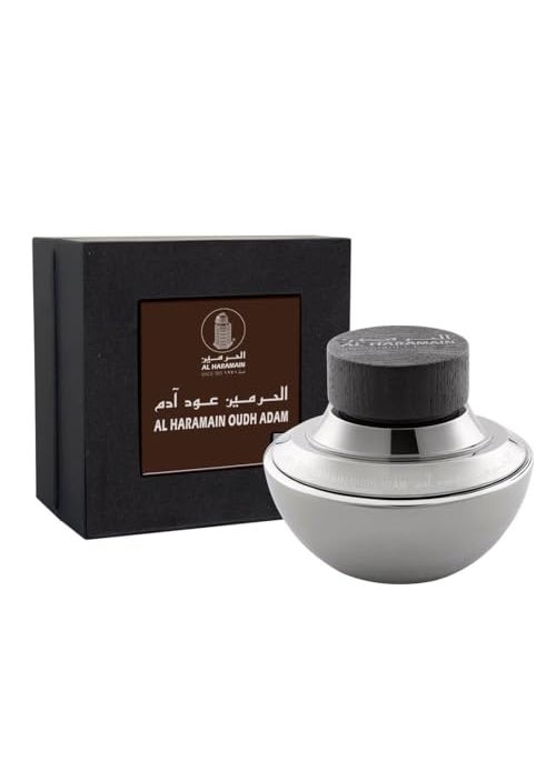 Al Haramain Oudh Adam - Cologne for Men - Arabian Perfume - Woody Spicy Fragrance with Notes of Saffron, Lavender, Patcholi, and Musk- Long Lasting Arabic Perfume - Eau De Parfum - 2.5 oz EDP Spray