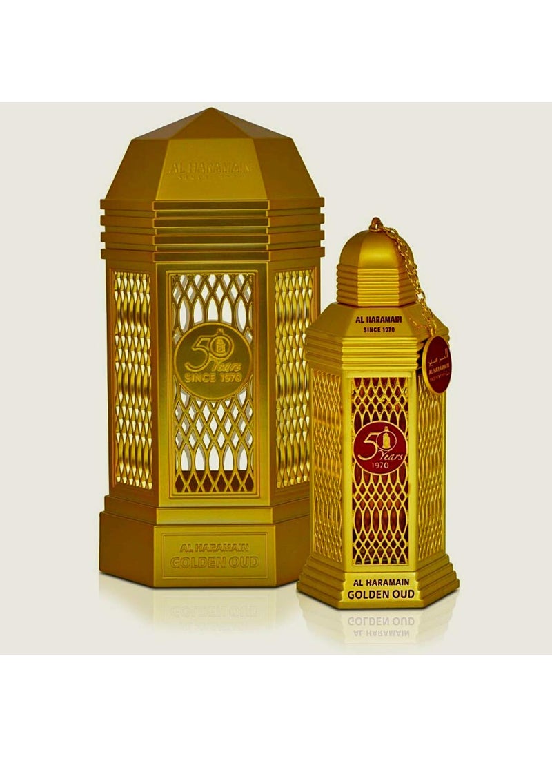 Al Haramain Golden Oud - Perfume for Women and Men - Amber Spicy fragrance - Timeless Elegance with Notes of Thyme and Sandalwood - 3.4 oz EDP Spray