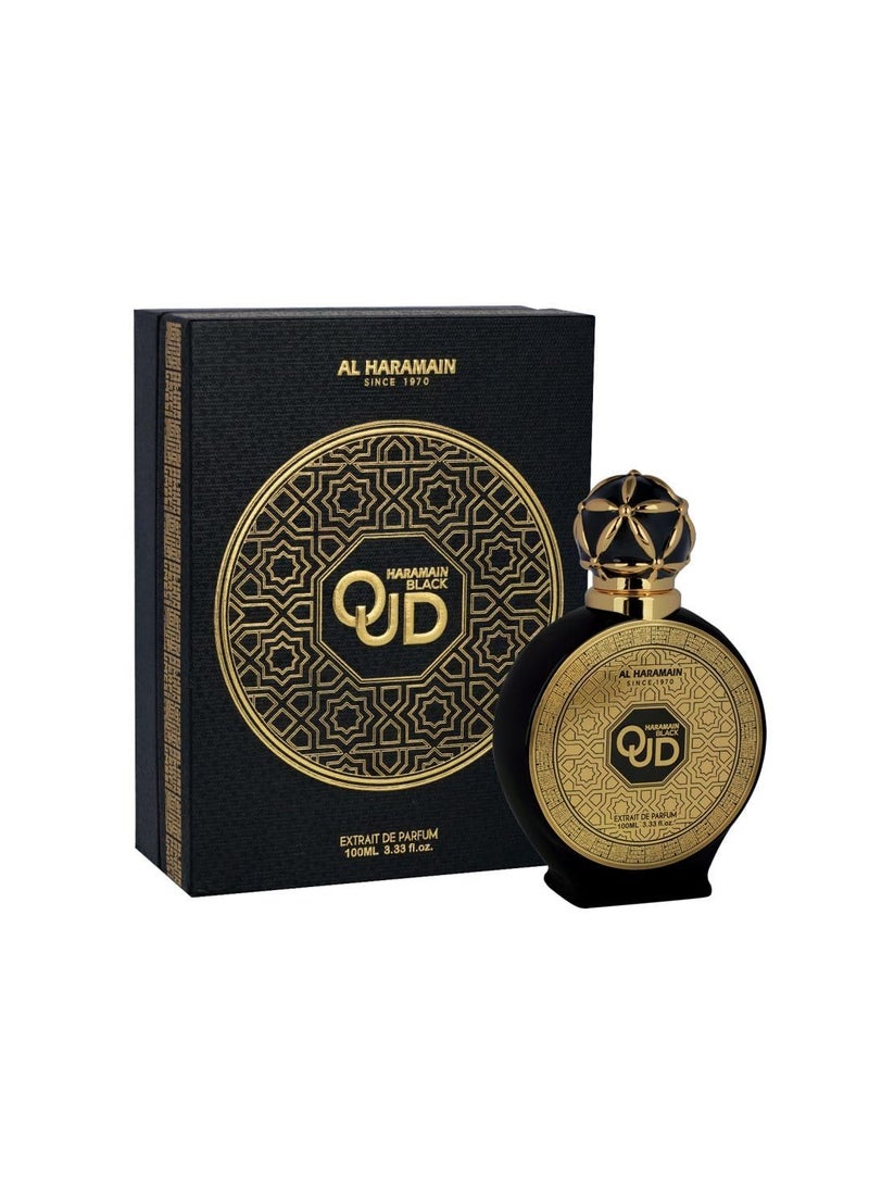 Al Haramain Black Oud - Perfume for Women and Men - Enigmatic and Sophisticated Fragrance with Cardamom, Amber, and Tonka Beans - 100 ml EDP Spray