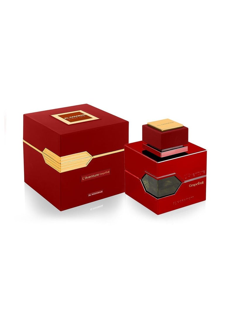 Al Haramain LAventure Grapefruit Red for Unisex - Arabian Perfume for Women and Men - Floral Fruity Fragrance - Arabic Long Lasting Perfume - Eau De Parfum Spray - 3.33 oz EDP Spray