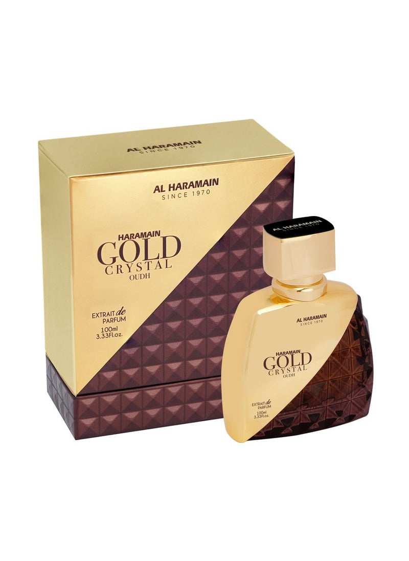 Al Haramain Gold Crystal Oudh - Perfume for Women and Men - Enchanting Perfume with Tuberose and Pink Pepper - 3.33 oz Extrait De Parfum Spray