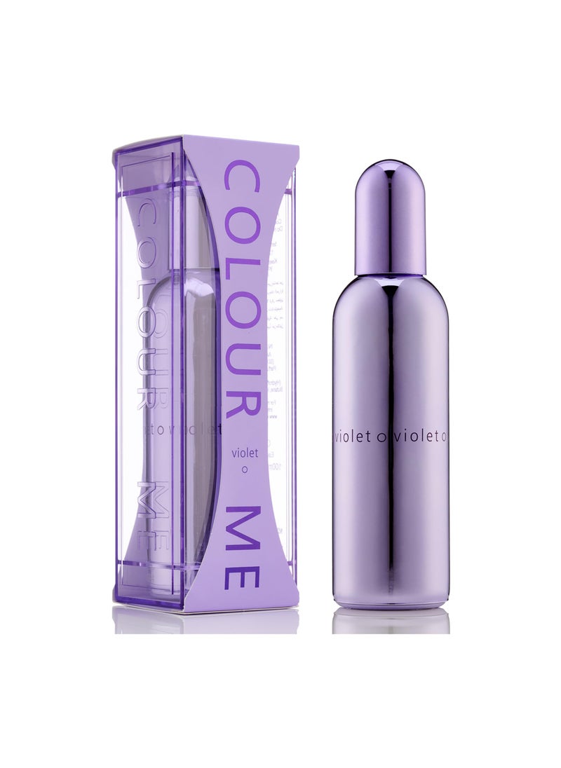 Colour Me Violet by Milton-Lloyd - Perfume for Women - Amber Floral Vanilla Scent - Opens with Citrus, Blackcurrant, and Orange Flower - Blended with Cedar - For Sweet Ladies - 3.4 oz EDP Spray