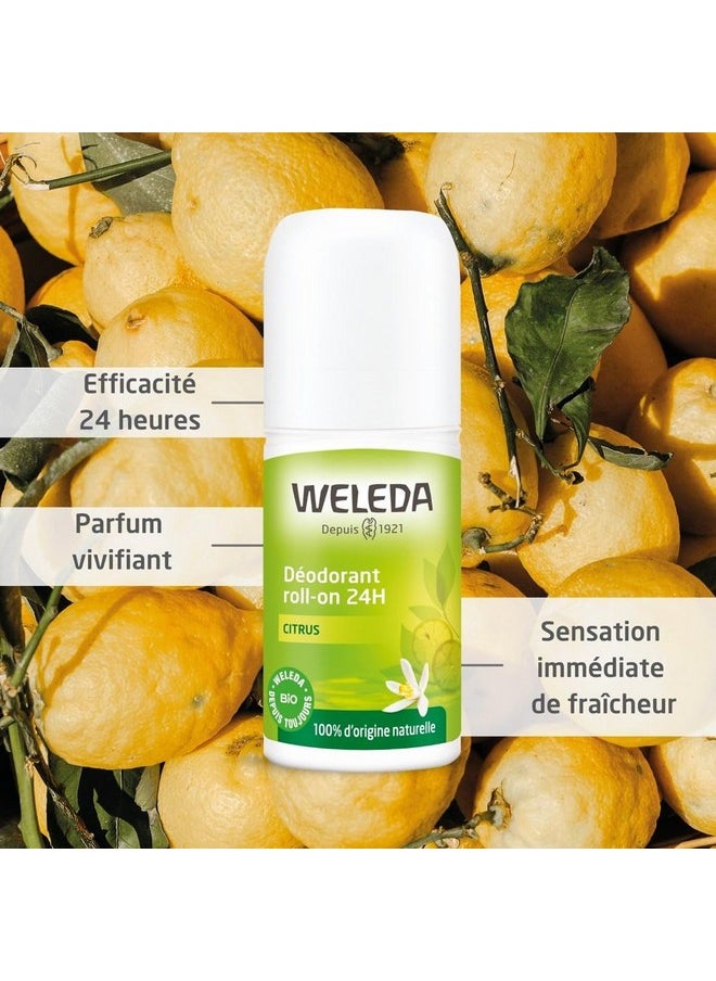 Weleda 24 Hour Roll-On Deodorant, Citrus,Yellow 1.7 Fluid Ounce