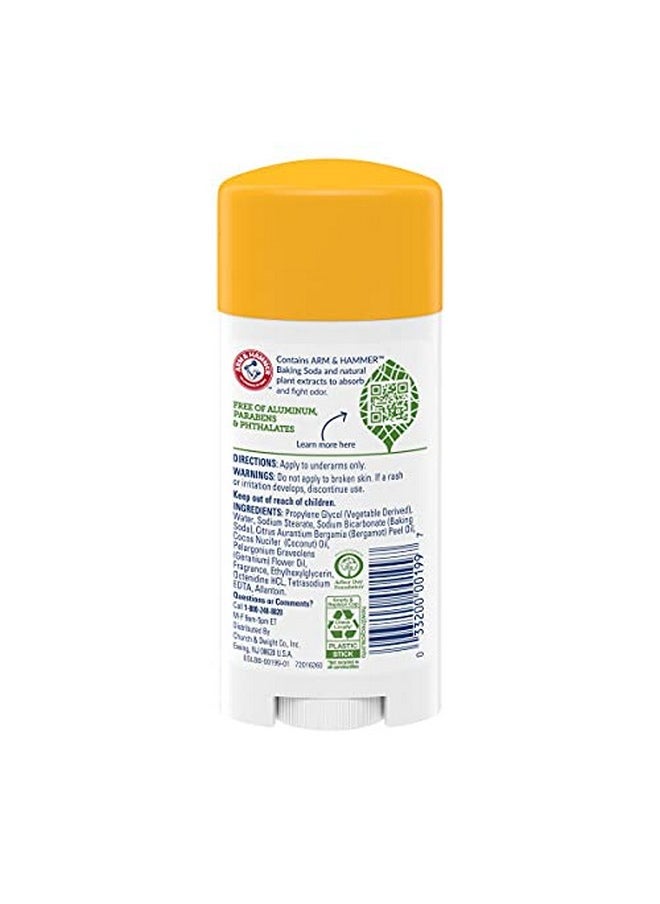 ARM & HAMMER Essentials Deodorant - Made with Natural Deodorizers - Coconut Geranium - Free From Aluminum, Parabens & Phthalates, 2.5 oz (Pack of 2)