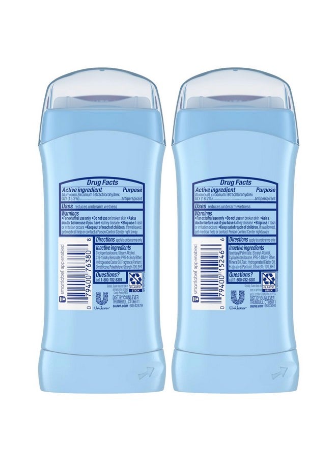 Suave Deodorant Antiperspirant for Women, Variety Pack - Powder + Fresh, Invisible Solid, 48H Protection, Anti-Staining, 2.6 Oz Ea (2 Piece Set)